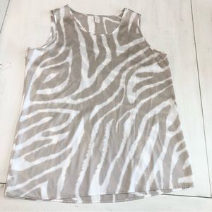 Women’s Sleeveless Scoop Neck Blouse Tan/Beige Sz 1/8